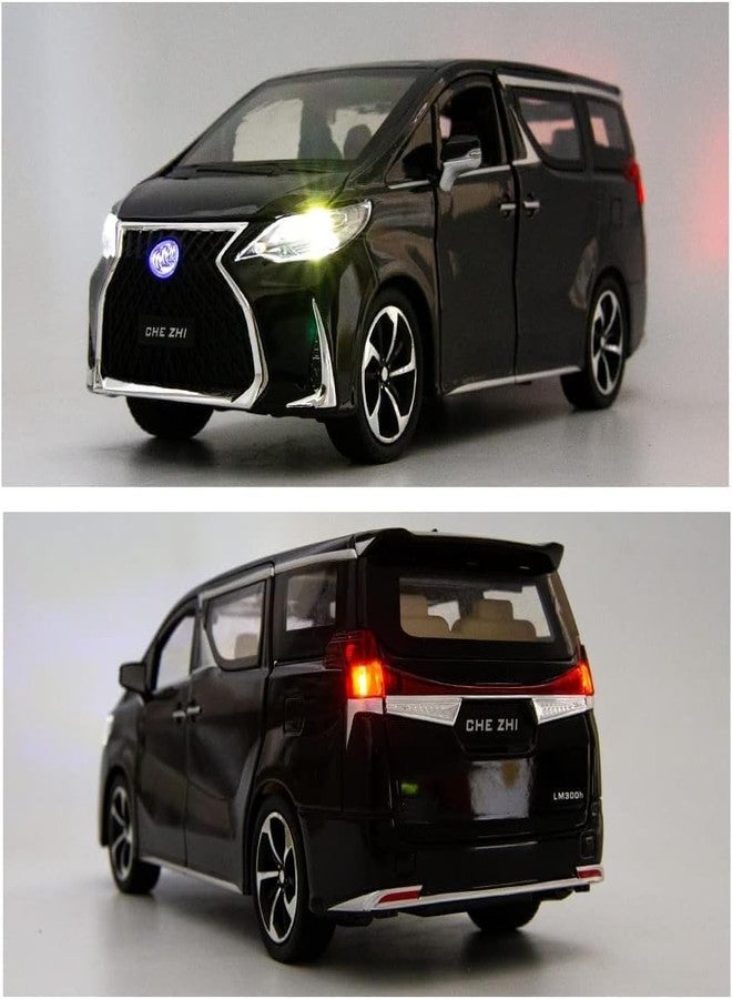 BlackZone Model Car Compatible for 1/24 Lexus LM300 Alloy Pull Back Metal Collectible Toy Car with Light and Sound Toy Vehicle Door Can be Opened (Black) - Image 5